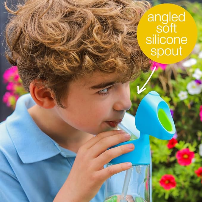 b.box 15oz Tritan Straw Bottle: Kids Water Bottle for Toddlers & Up. Spill Proof, Leak Proof, BPA Free. Great for School/Daycare or Next Step after Sippy Cups (Indigo Rose)