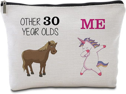 30th Birthday Gifts for Her Women Travel Makeup Bag Funny Unicorn Gift Bag Other 30 Year Old Me Unicorn Best Dirty 30 Birthday Decorations for Her 30th Birthday Gift Ideas