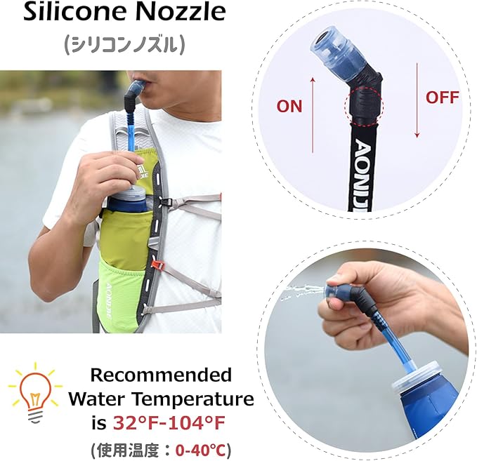 Azarxis Hydration Soft Flask 350ml 600 ml Running Water Bottle 2 Pack for Running Hiking Cycling (350ml - 2 Pack)