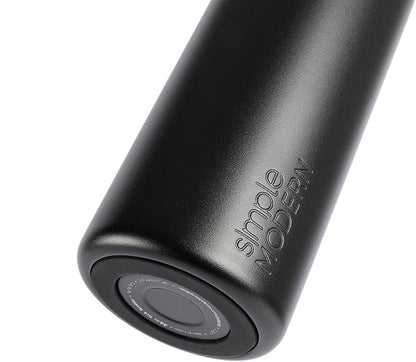 Simple Modern Water Bottle with Push Button Straw Lid | Ceramic-Lined Insulated Stainless Steel | Travel Water Bottles for Gym & Sports | Leak Proof | Mesa Signature Collection | 34oz, Forest