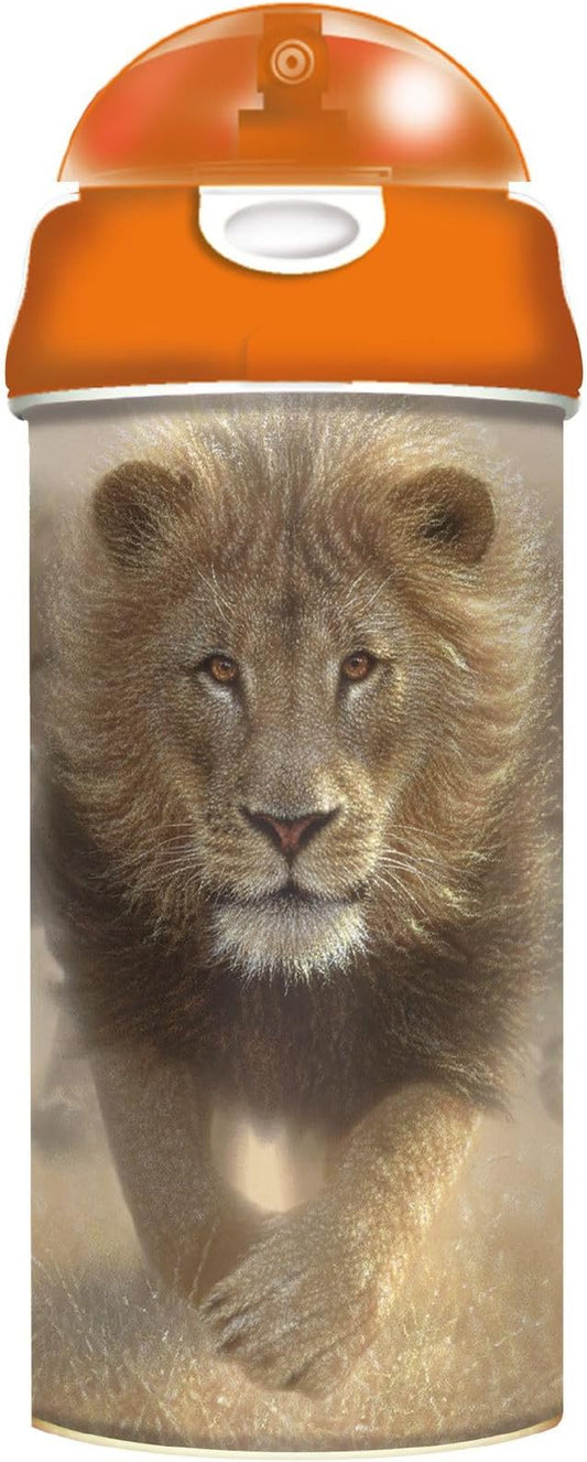 Drinking Bottle - Blue Eyes from Deluxebase. 3D Lenticular Tiger Water Bottle with Straw. 600ml kids drinks bottle with original artwork from renowned artist, David Penfound