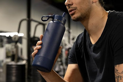 Hydrapeak 32oz Sport Insulated Water Bottle with Chug Lid, Leak & Spill Proof, Keeps Drinks Cold for 24 Hours, Hot for 12 Hours, Premium Stainless Steel Water Bottles (32oz, Neon Crush)