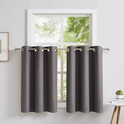 LinenZone Pair of 2 30 inch Wide x 36 Long Kitchen Tiers in Dark Gray Color. Ideal for Any Kitchen, Bathroom or Dining Room.(Nicole 30 x 36, Charcoal)
