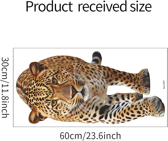 Lifelike Cheetah Wall Decal 3D Animals Wall Sticker Safari Wall Decor for Nursery Kid'sroom School Classroom Livingroom Bedroom Bathroom Decoration (Lifelike Cheetah)