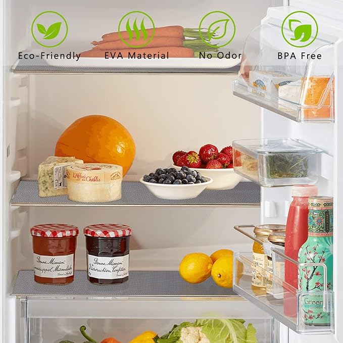 Kitchen Shelf Liner Drawer Liners, Non-Adhesive Refrigerator Liners Waterproof Fridge Mats with Strong Durable Kitchen Cabinets Mat for Drawers, Shelves, Pantry