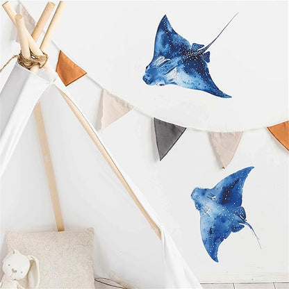 Removable Vinyl Whale Wall Decal Sea Life Wall Sticker Decor Nursery Kidsroom School Classroom Livingroom Bedroom Bathroom Coastal Ocean Fish Murals Decals