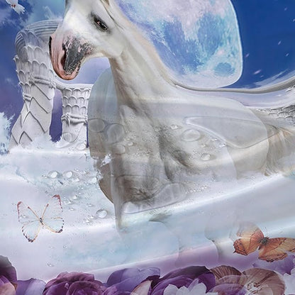 AILONEN Unicorn Shower Curtain, Holy Unicorn Theme Shower Curtain for Girls Teens Bathroom,3D Flower Butterfly Waterproof Fabric Shower Curtain Set,72" W*96" H