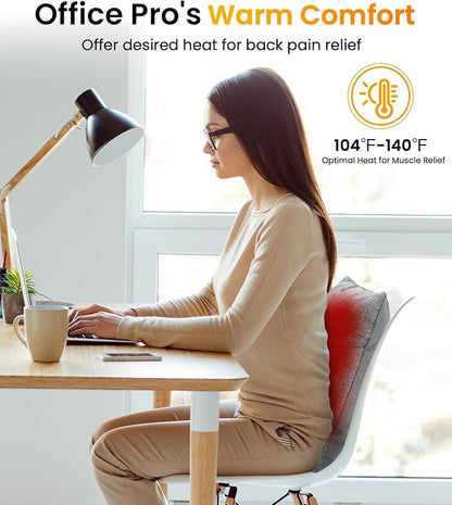 Aroma Season Heated Throw Pillow Lumbar Support Cushion, Back Pain Relief Soothing Cramp Body Warm Hug for Winter, 5 Heating Level and 6 Timer Control, Auto Shut Off Function