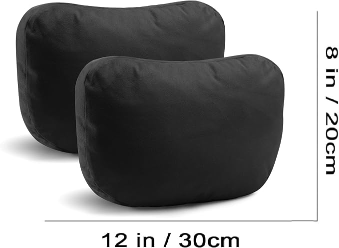 2Pcs Car Neck Pillows for headrests,for Travel Interior Accessories and Suede Support Head Pillows，Balance Neck Pillow Designed to Relieve Neck Pain and Muscle Tension.（Gray）