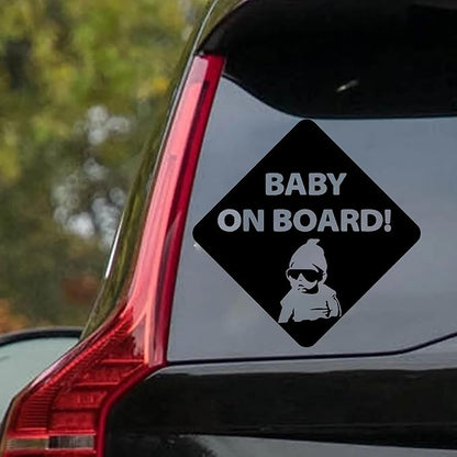 Baby On Board Sticker Viynl Decal Sticker for Windows, Car Sticker | Cars Trucks Vans, Bumper Sticker, Size: 5inch (Black)