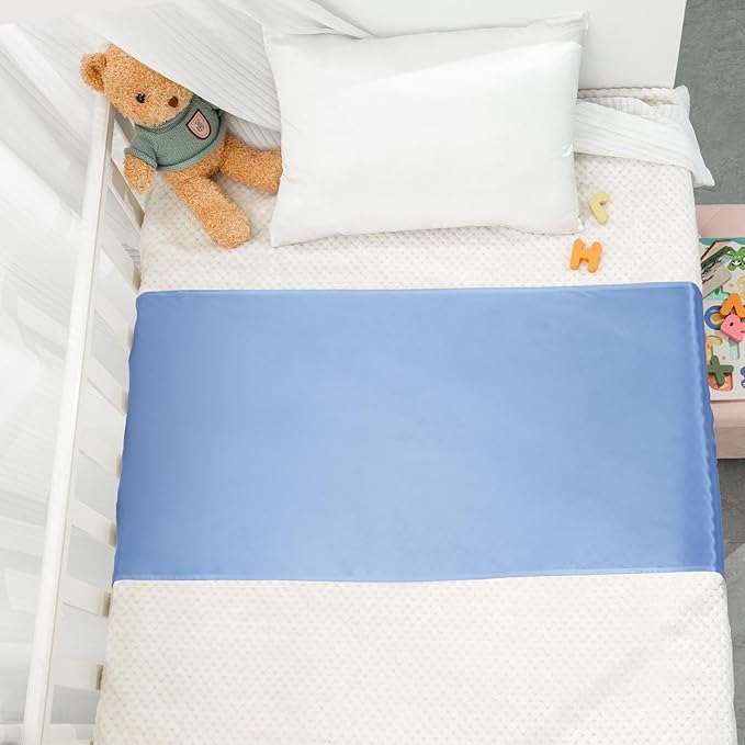 23 Momme Silk Bassinet Sheet for Baby Hair, No More Bed Head and Baby Bald Spots, 100% Mulberry Silk Crib Sheets for Baby Boy/Girl (Blue)