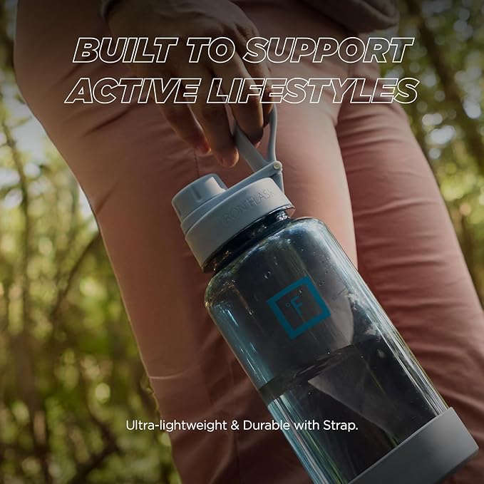 IRON °FLASK Clear Tritan Trekker Water Bottle with Chug Lid - Leak Proof & Lightweight for Gym, Hiking, Sports - Dishwasher Safe, BPA Free Plastic - Cotton Candy, 32 Oz