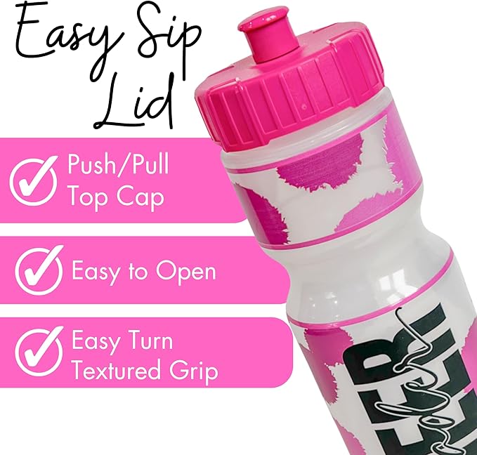 50 Strong Kids Water Bottle | 22 oz. BPA- Free Sports Squeeze Water Bottles with Pull Top Cap |Perfect Water Bottle for School | Reusable & Durable for Boys & Girls | Made in USA (Cheerleader)