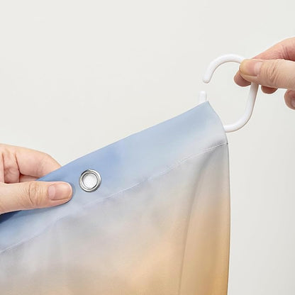 AILONEN Watercolor Cactus Shower Curtain,Orange Succulent Flower Waterproof Shower Curtains Set for Boys Kids Teens, 72" W*72" H Sunset Mountains Cactus Forest Shower Curtain