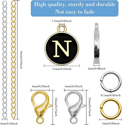 6PCS Letter Charm Accessories for Stanley Cup, Name ID Letter Handle Charm for Stanley Handle Identification Letter Pendant Handle Decoration for Stanley Tumbler Charms (Letter N)