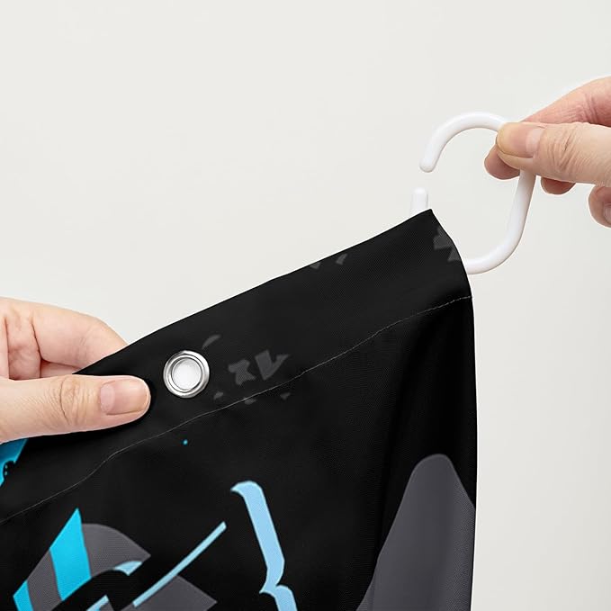 AILONEN Boys Motocross Hip Hop Shower Curtain,Dirt Bike Racer Waterproof Bath Curtain,Motorcycle Sport Curtain for Kids Men,Colorful Cartoon Shower Curtain 72" W x 96" H