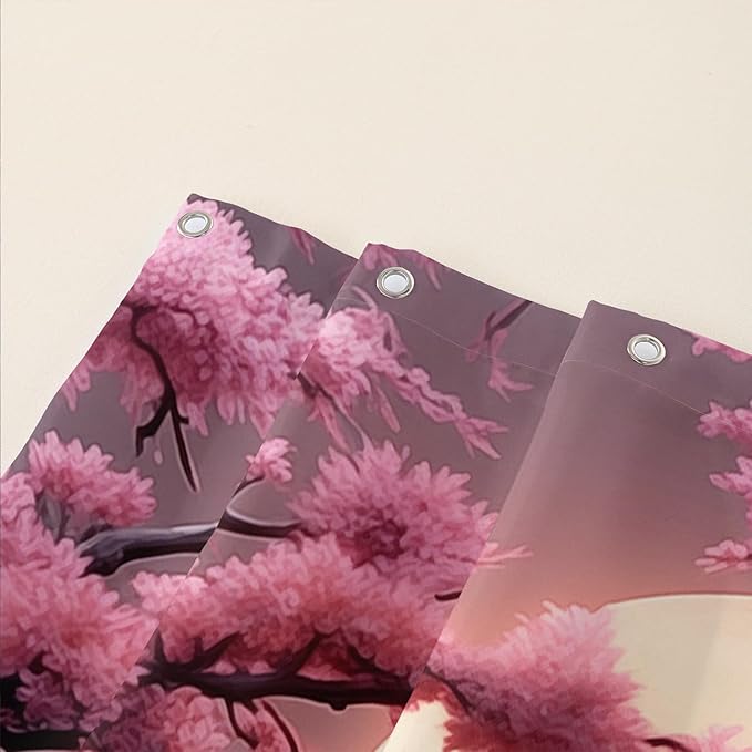 AILONEN Tiger Shower Curtains for Girls,Pink Flower White Tiger Bath Curtains for Bathroom Decor,Wild Animal Curtains Polyester Waterproof with 12 Plastic Hooks 72" W*84" H