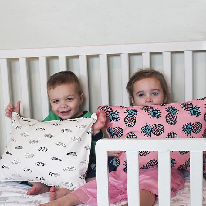 ALVABABY Toddler Pillow Cover Fits 13 x 18,12x 16 Kids Pillow 2 Pack Cotton Sleep Travel Pillowcases with Envelope Baby Children Pillowcase for Boys Girls Sleep and Dream