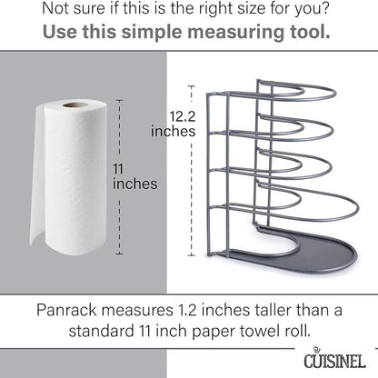 Cuisinel Pots and Pans Organizer Rack for Cast Iron Skillets, Griddles - Heavy Duty, Holds Up to 50 LBS- Horizontal/Vertical Use - Durable Steel Construction - Grey 12.2"-Inch - No Assembly Required