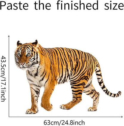 Lifelike Tiger Wall Decal 3D Animals Wall Sticker Safari Wall Decor for Nursery Kid'sroom School Classroom Livingroom Bedroom Bathroom Decoration (Lifelike Tiger 6)