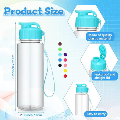 Mifoci 20 Pieces Water Bottle Bulk Plastic Water Bottles Bulk Gym Sports Adults Reusable Large Water Bottles with Leak Proof Flip Top for Party Outdoor(17 oz,Assorted Color)