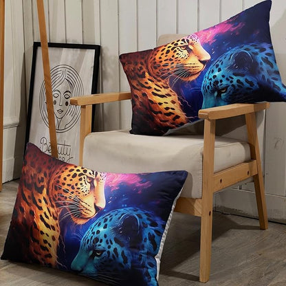 AILONEN Leopard Print Fitted Sheet Set Twin XL Size,Safari Wildlife Cheetah Bed Sheet Set TwinXL Size for Boys Kids,3 Pieces Animal Leopard TwinXL Fitted Sheet with 2 Pillowcases Decor