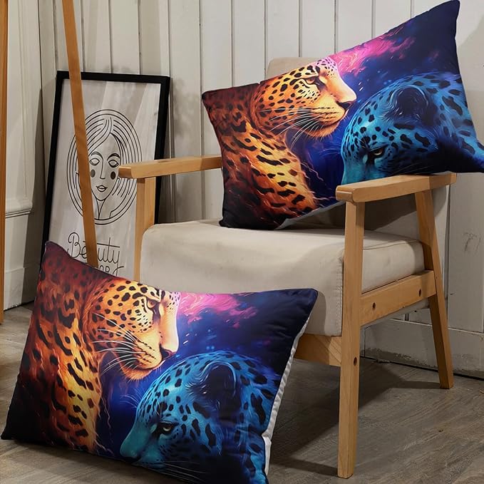 AILONEN Leopard Print Fitted Sheet Set Full Size,Safari Wildlife Cheetah Bed Sheet Set Full Size for Boys Kids,3 Pieces Animal Leopard Full Fitted Sheet with 2 Pillowcases Decor