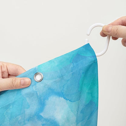 AILONEN Cute Sea Turtle Shower Curtain,Boys Kids Ocean Turtle Bath Curtain with 12 Plastic Hooks,Watercolor Sea Turtle Decorative Waterproof Curtain 36" W*72" H