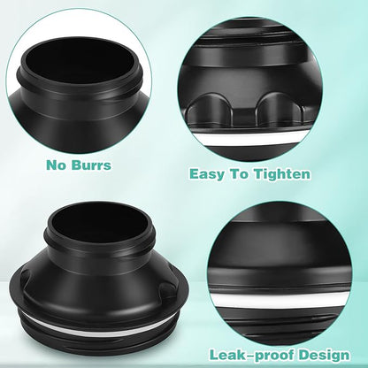 2PCS Bottle Adapter for Stanley Cup 40oz to Cirkul, Lid Cap Converter Accessories, Cirkul Stanley Adapter BPA Free Plastic, Food Grade Silicone Fits for Stanley Water Bottles(Black)