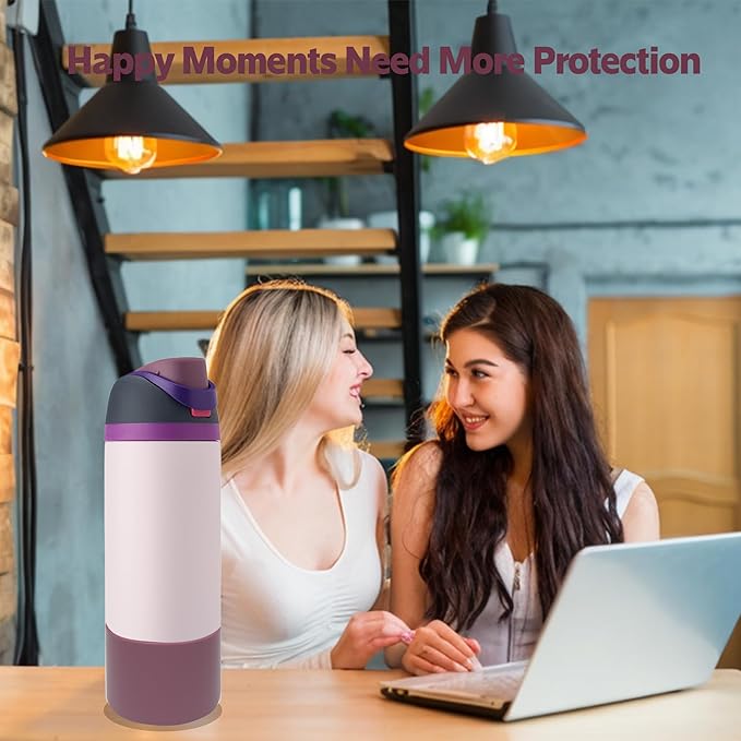 2PCS Silicone Water Bottle Boot for Owala 24oz 32oz 40oz,Anti-Slip Protective Sleeve Bottom Bumper Protector for FreeSip, Twist, and Flip Water Bottles