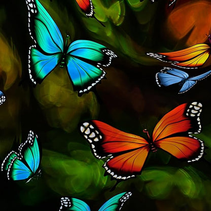 AILONEN Beautiful Butterfly Shower Curtain,Colortul Butterfly with Fog Bath Curtain for Bathroom for Girls,Boho Style Waterproof Fabric Shower Curtain Set with Hooks,72" W*78" H