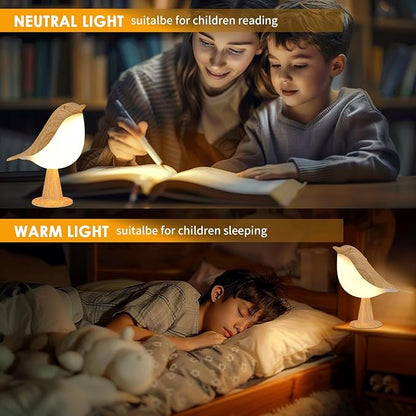 Modern Simple Magpie Led Desk Light Bedroom Study Bedside Lamp Living Room Decorate Touch Bird Floor Lamps Car Aromatherapy Lamp, Maple, brdLIT-shCO0126Luxe01