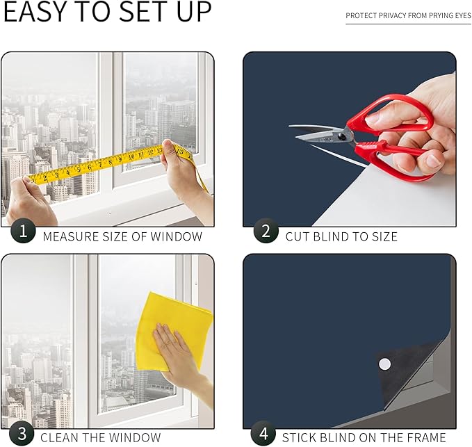 Portable Blackout Shades 100% Blackout Curtains for Bedroom Small Window Curtains No Light Kitchen Windows Insulated for Nursery for Baby Travel Curtain,Navy Blue,56" W x 40" L,1 Panel