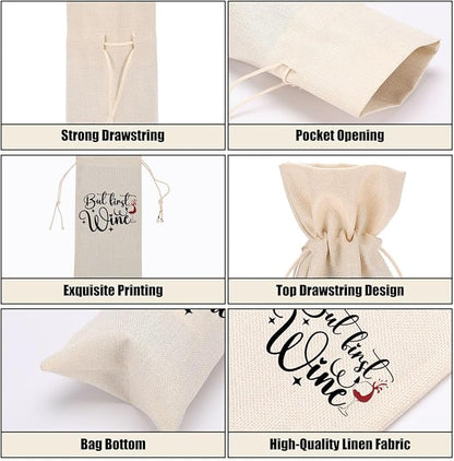 Funny Wine Quotes Wine Bag Wine Tasting Party Supplies for Wine Lovers Women Men Bride Mum Friend Christmas Birthday Wedding Bachelorrette Party Wine Bags