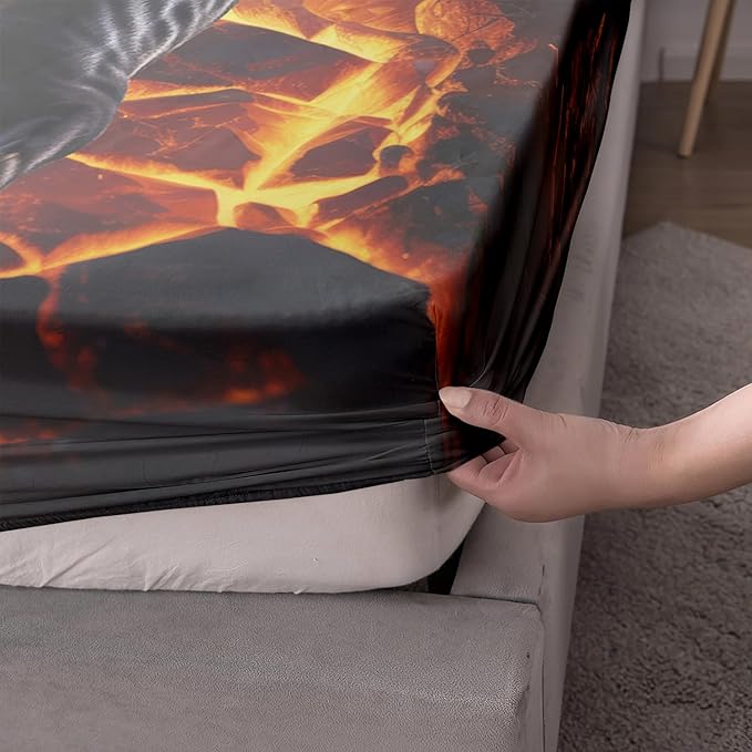 AILONEN Black Panther Fitted Sheet Set Twin Size,Safari Cheetah Leopard Print Bed Sheet Set,Magic Moon Animal Theme Leopard Fitted Sheet with 2 Pillowcases,3 Pieces Boys Twin Bed Sheet Set