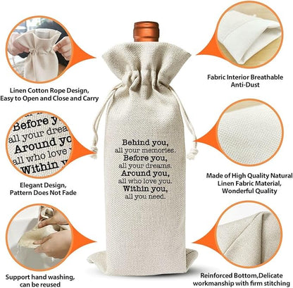 Funny Graduation Gift Wine Bag for Students Friends Masters Nurses College High Student, Inspirational Graduation Gifts for Daughter Son Wine Gift Bag, Wine Champagne Gift Bag With Drawstring