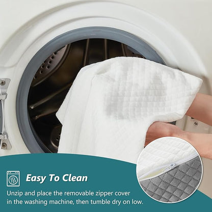 3 PCS Upgraded Bed Wedge Pillow for Sleeping - 35D Post Surgery Pillow for Back Leg Pain Relief - 22" Wide Adjustable Triangle Wedge Pillow Set for Acid Reflux & GERD & Snoring(white grey)