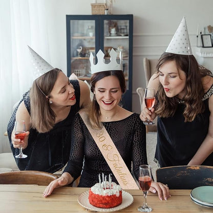 30th Birthday Decoration Sash for Women 30 & Fabulous,30th Birthday Decorations for Her Birthday Party Gift Decorations Favors (30th Birthday Sash)