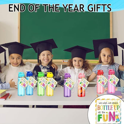 Water Bottles Bulk End of the Year Gifts for Students 18 oz Portable Sports Water Bottle Summer Graduation Student Gifts from Teacher for Kids School Classroom Prizes Goodie Bag (12)