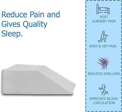 24-Inch Leg Support Pillow, Full Foam Top, Legs and Back Support for Acid Reflux, Foam Incline, Multi-Purpose, Comfortable, Increases Blood Flow, Promotes Breathing, White