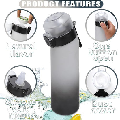 Air Water Bottle with 7Pcs Flavor Pods 26.3Oz Scent Water Bottle Fruit Fragrance Water Bottle,Scent Water Cup,Sports Water Cup Suitable for Outdoor Sports