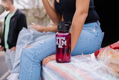 Simple Modern Officially Licensed Collegiate University Tritan Plastic BPA-Free Water Bottle with Push-Button Silicone Straw Lid | Summit Collection | 32oz