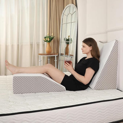 8" Leg Elevation Pillow for Swelling, Cooling Bed Wedge Pillow for Circulation, Leg Pillows for Sleeping, Keens, Legs, Back and After Surgery