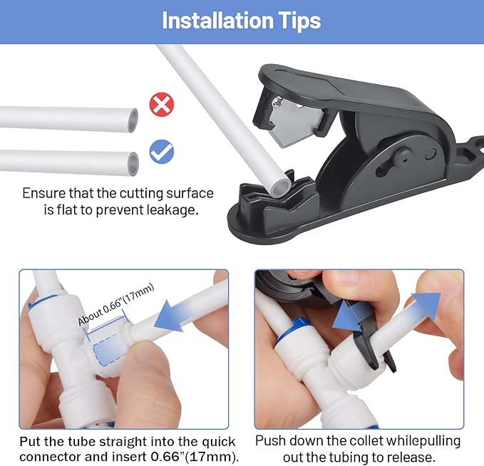 32.8ft Refrigerator Water Line Kit Connection, Compression Ice Maker Installation Kit, 1/4" OD Water Line Kit with Quick Connect Fittings for Fridge Icemaker Reverse Osmosis RO System Water Filter