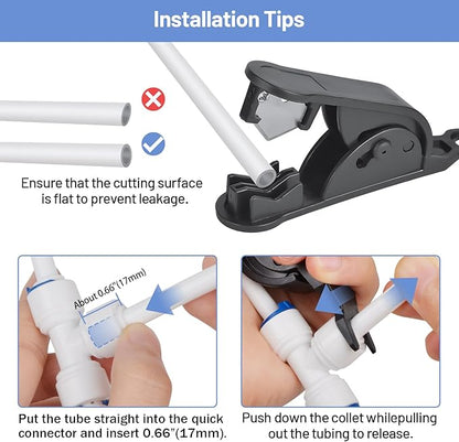 32.8ft Refrigerator Water Line Kit Connection, Compression Ice Maker Installation Kit, 1/4" OD Water Line Kit with Quick Connect Fittings for Fridge Icemaker Reverse Osmosis RO System Water Filter