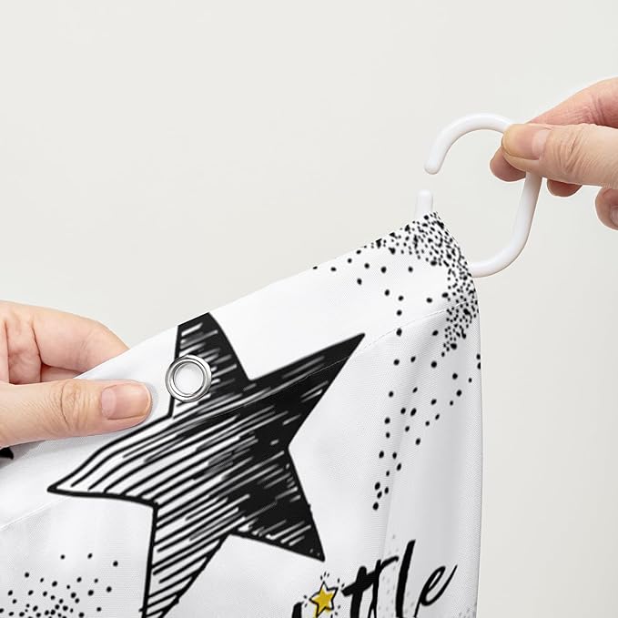 AILONEN Star Shower Curtain, Grey and Gold Tie Dye Star Bathroom Curtain,Minimalist Shower Curtain 72" W*72" H Polyester Waterproof Bathroom Curtain with 12 Hooks