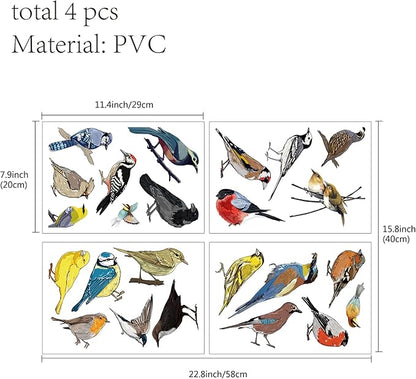 CREATCABIN Little Birds Vinyl Wall Decals Watercolor Birds Wall Stickers Self-Adhesive Peel and Stick Mural Decoration for Bedroom Living Room Kitchen Wardrobe Door Garden Playroom Nursery (Small)