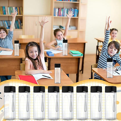 20 Pieces Water Bottle Bulk 17 oz Plastic Sports Water Bottles Reusable Leak Proof Portable Drink Bottles Large with Lid for Outdoor Fitness(Black)