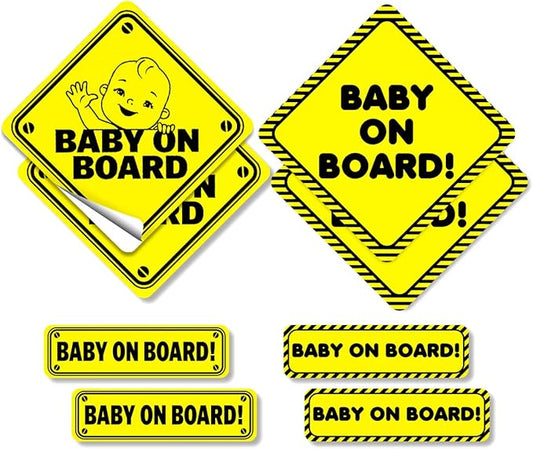 Baby in Car Sticker for Cars Vehicle Kids Children On Board Signs Vinyl Bumper Stickers Drive Safely Around Removable Window Label Decals Sign Truck Label Decorations