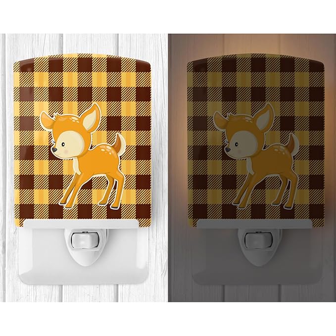 Caroline's Treasures BB9170CNL Deer #3 Ceramic Night Light Compact, UL-Certified, Ideal for Bedroom, Bathroom, Nursery, Hallway, Kitchen, 6x4x3, Multicolor